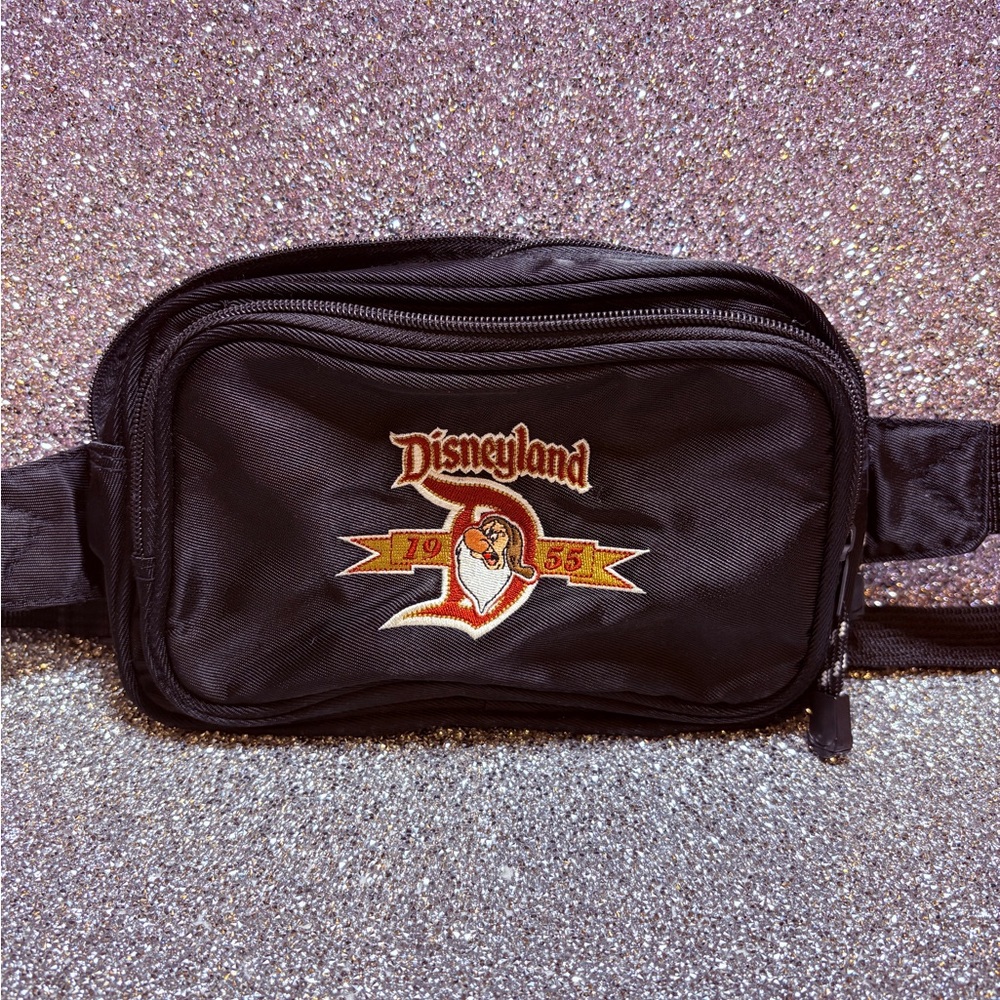 Disney Black Waist Bag with Embroidered Disneyland Crest